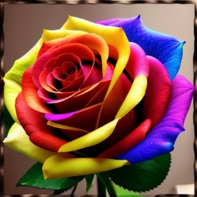 12 Rainbow roses